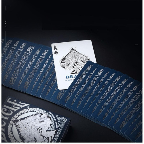Jeux de cartes Poker Premium Poker Deck Poker Taille Personnalisée Édition Limitée Magic Solitaire Jeu de Magie Trucs Accessoires |(Le noir)