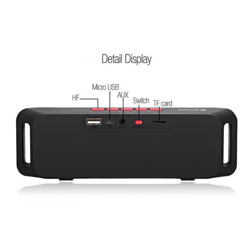 Universal Portable Wireless Outdoor Bluetooth Speaker Bass Stéréo Sound Subwoofer FM Radio MP3 Player USB TF for Computer Smartphone | Portable Speaker (Red)