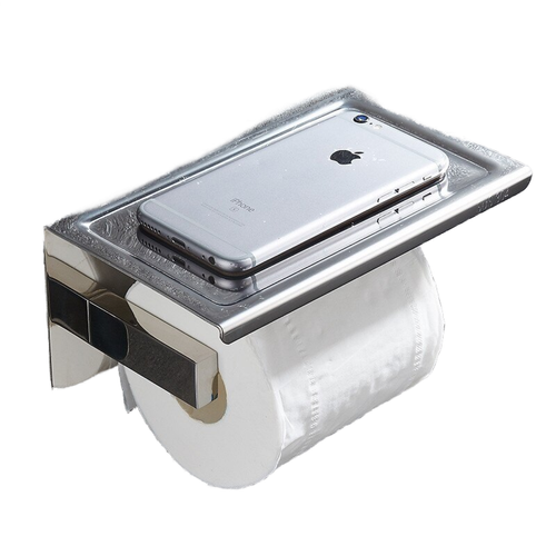 Universal - Porte-papier hygiénique en acier inoxydable 304 avec étagère Porte-tambour pour téléphone portable de toilette Accessoires de salle de bains | Porte-papier Universal  - Accessoires de salle de bain Gris