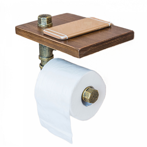 Universal - Porte-papier toilette en laiton en bois avec rayon téléphonique pour le stockage des mouchoirs de toilette Porte-papier toilette Accessoires de salle de bains Universal  - Meuble de rangement pour toilette Salle de bain, toilettes