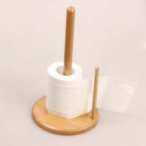 Accessoires de salle de bain Porte-papier toilette porte-papier en bambou porte-papier roulant porte-papier organisateur porte-ventouses de toilette porte-tissus crochet serviette de cuisine | Porte-papier (marron)