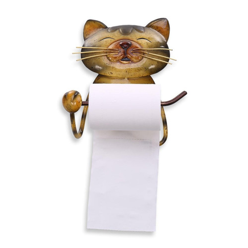 Universal - Porte-papier toilette Porte-serviettes en papier pour visage de chat Porte-papier pour rouleau de toilette en fonte rétro pour accessoires de salle de bains (jaune) Universal - Meuble de rangement pour toilette Salle de bain, toilettes
