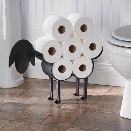 Universal Porte-papier toilette WC Accessoires WC Quincaillerie Mouton Décoration Papier Stockage | Porte-papier (noir)