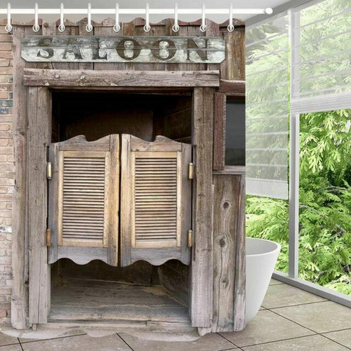 Universal - Portes en bois vintage rideaux de douche grange vintage portes de berline bâches maison écrans décoratifs toilettes ensemble de rideaux (90 * 180 cm) Universal  - Rideaux douche