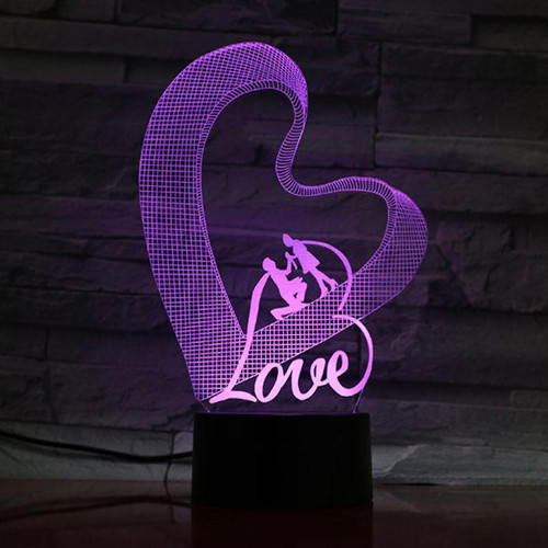 Universal - Proposition de couple 3D LED Veilleuse Lampe de table de chambre Changement de couleur Universal  - Lampes à poser