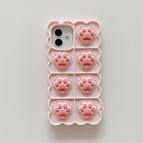 Universal - Push bulle mignonne casse en silicone en forme de patte rose pour iPhone XS Universal  - Iphone case