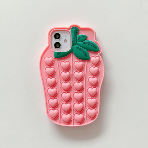 Universal - Push Pop Bubble Rose Strawberry Shape Silicone Case pour iPhone 12 Pro Max Universal  - Iphone case