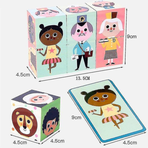 Animaux Puzzle bébé casse-tête jouets boîte en bois jeu de correspondance 2 +