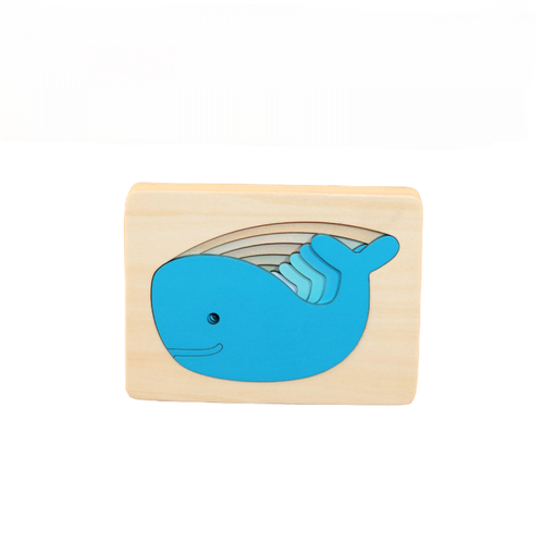 Universal - Puzzle lapin/baleine/éléphant pour enfants Jouet en bois pour enfants Montessori Education Gradient Cadeau | Puzzle (Bleu) Universal  - Universal