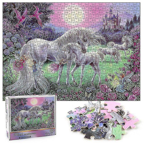 Universal - Puzzle licorne Pegasus Puzzle, casse-tête éducatif de décompression, décoration murale 1000 pièces Universal  - Animaux