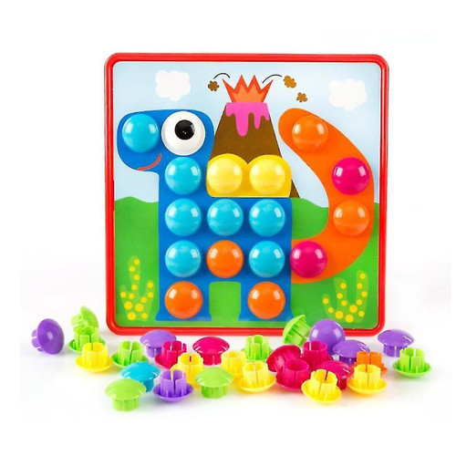 Animaux Puzzle tridimensionnel pour enfants jouets boutons colorés assemblage champignon ongles kit bébé puzzle créatif