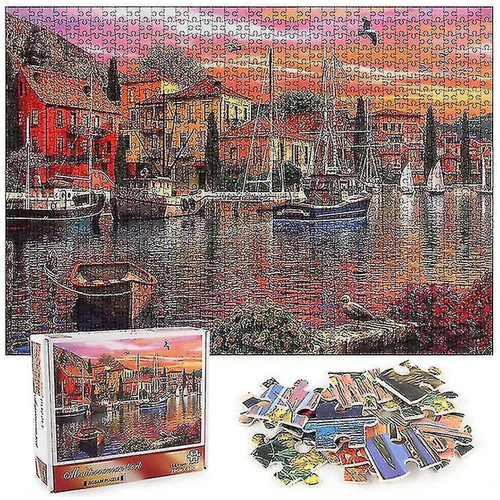 Universal - Puzzle ville méditerranéenne puzzle, casse-tête décompressé pédagogique, décoration murale 1000 pièces Universal  - Decoration murale