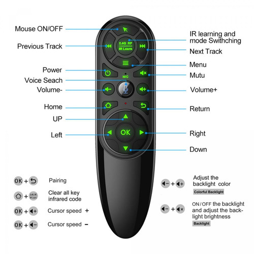 Universal - Q6 Télécommande vocale professionnelle 2.4G Souris d'air sans fil Gyro Apprentissage infrarouge Android TV Boîte H96 x96 Max Plus x96 Mini | Télécommande Universal  - TV, Home Cinéma