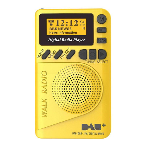 Universal - Radio de poche Portable DAB + Radio numérique Batterie rechargeable Radio FM Affichage LCD Prise UE Haut-parleur Drop Transport | Radio(Jaune) Universal - Enceinte et radio
