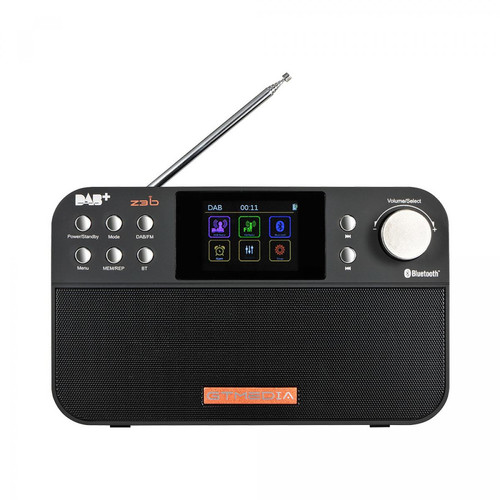 Universal - Radio portable FM DAB, haut-parleur radio multibande stéréo/RDS, avec écran à cristaux liquides, réveil, prise en charge de la carte SD TF(Le noir) Universal  - Enceinte bluetooth radio reveil
