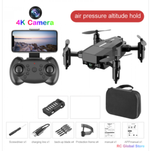 Universal RC drone quadricoptère drone avec télécommande de caméra 4K professionnel HD WiFi quadricoptère hélicoptère une clé retour jouet | RC Helicopter(Le noir)