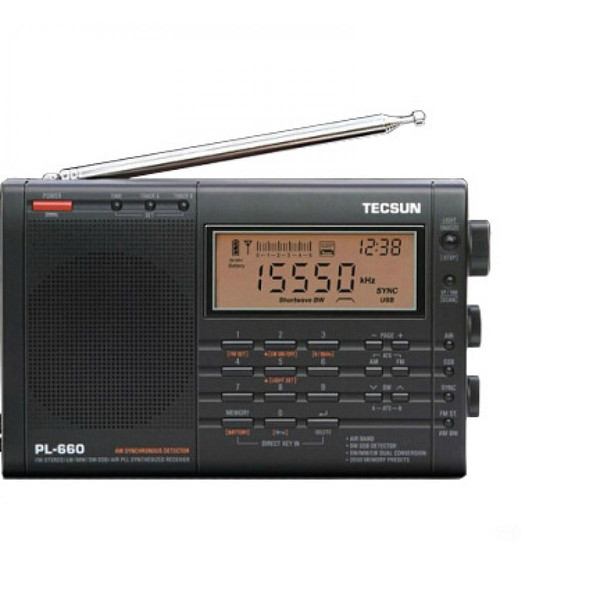 Radio Universal Récepteur radio à bande aérienne à haute sensibilité FM/MW/SW/LW Stéréo numérique à bande sonore forte et large gamme de réception(Le noir)