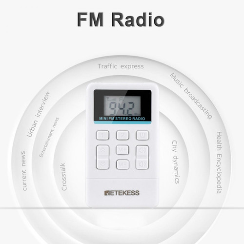 Radio Récepteur radio portable FM TR612 avec casque de 3,5 mm pour l'interprétation simultanée de grandes conférences(blanche)