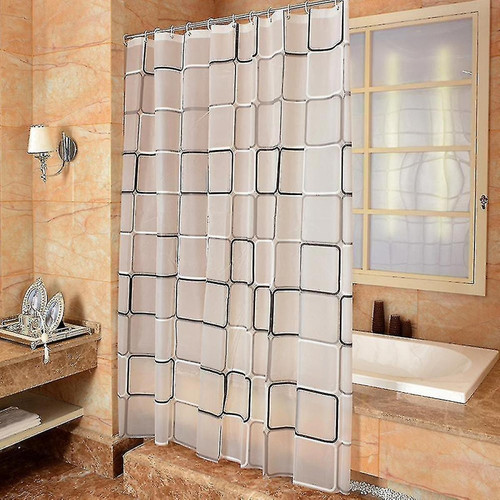 Rideaux douche Rideau de douche carré PEVA Rideau de douche étanche (80 * 180 cm) (blanc)