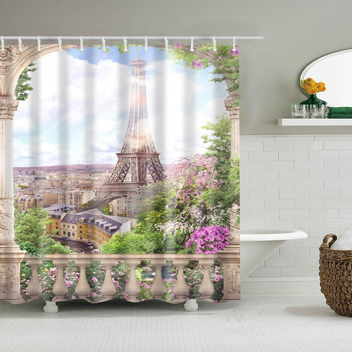 Universal - Rideau de douche de jardin fleuri tissu polyester imperméable tissu de rideau de salle de bains grand rideau de douche (120 * 180 cm) - Rideaux douche