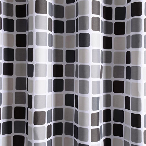 Universal Rideau de douche de la salle de bains de qualité de l'hôtel imperméable lavable (120x200) (noir)