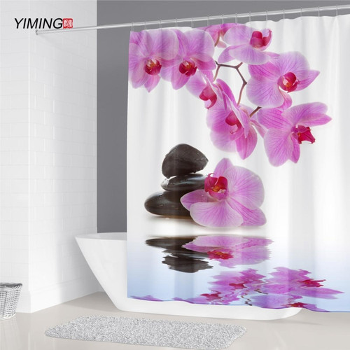 Universal - Rideau de douche en polyester imperméable à l'eau avec rideau de douche lavable 180 * 200cm(blanche) Universal  - Rideaux douche