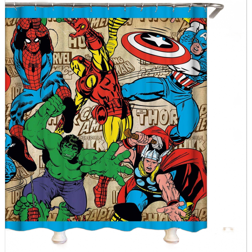 Universal - Rideaux en tissu polyester étanche et durable pour la salle de bains de dessins animés Super Man Hero (90 * 180 cm) Universal  - Rideaux douche
