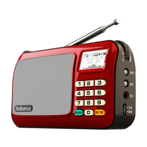 Universal - Rolton W505 lecteur MP3 mini haut-parleur portable radio FM avec écran LCD support carte TF pour lire de la musique haute lampe de poche LED | radio FM | radio FM portable radio FM(Rouge) Universal  - Lecteur musique mp3