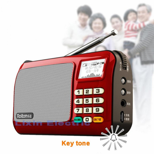 Universal Rolton W505 lecteur MP3 mini haut-parleur portable radio FM avec écran LCD support carte TF pour lire de la musique haute lampe de poche LED | radio FM | radio FM portable radio FM(Rouge)