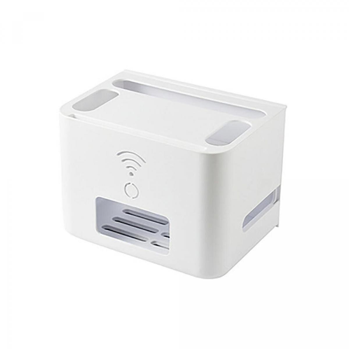 routeur wifi boîte de stockage câble prise d'alimentation cable d'organisation boîte de stockage etagère etagère coque de protection bureau organisateur de maison sans fil(blanche)