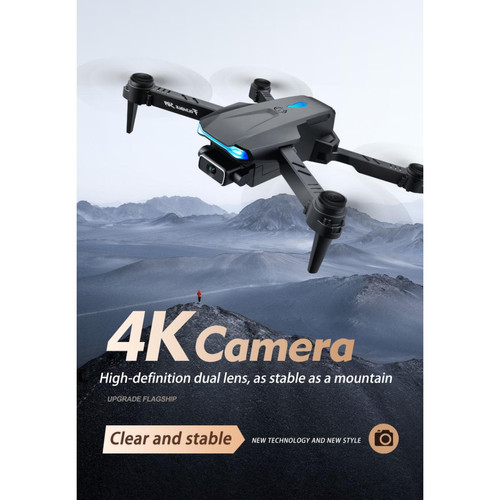 Universal - S89 Pro Drone 4K HD Double Camera 1080p WiFi FPV Vision Localisation DRON Altitude Conservation RC Quadcopter avec V4 Drone | RC Helicopter(Le noir) Universal  - Quadcopter