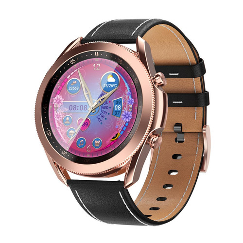 Universal - Smartwatch 1,75 pouces écran tactile fréquence cardiaque homme et femme IP68 imperméable Bluetooth appelé smartwatch bracelet en cuir authentique | smartwatch (noir) Universal  - Objets connectés