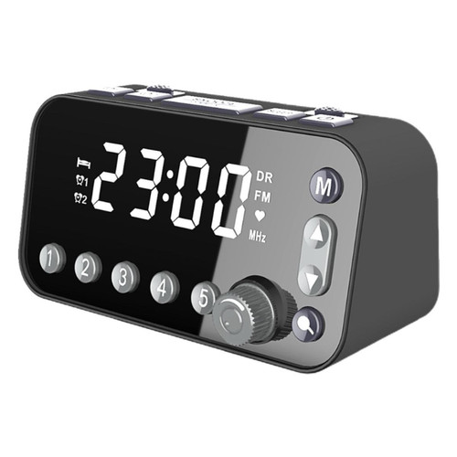 Universal - Table de chevet rétro alarme numérique horloge LED grand écran DAB/FM radio réveil double |(Le noir) Universal  - Radio-Réveil Radio