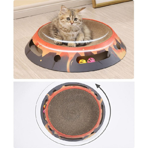 Jouet pour chien Tableau de grattage de chat rond en bois grattage de chat en papier ondulé canapé-lit 3 en 1 jouet pour animaux de compagnie chat-grattage jouet pour chat |