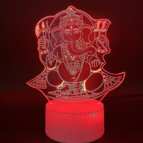 Universal - Tête d'éléphant indienne 3d LED Night Light Bedroom Table Lampe de la lampe de la lampe Universal  - Lampe à lave Luminaires