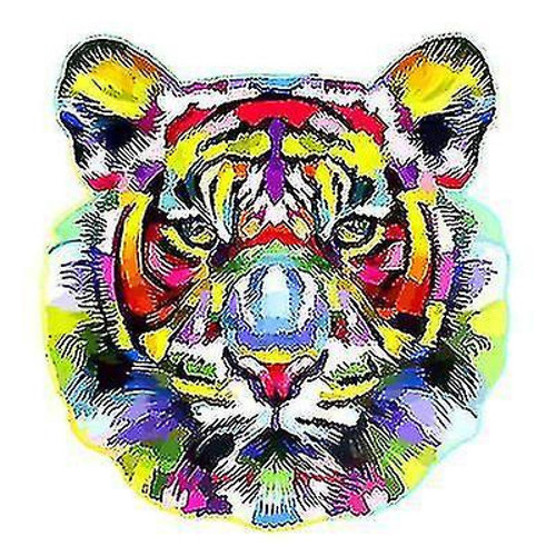 Animaux Universal Tiger Head Wood Jigsaw Puzzle Pizzle Game For Kids and Adults (A4)