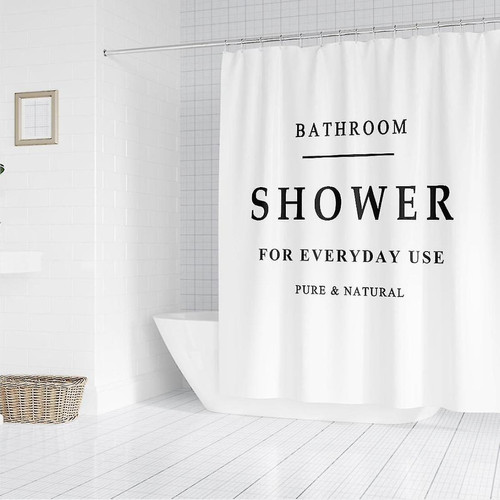 Universal Top rideau de douche simple noir blanc alphabet imperméable salle de bain photo