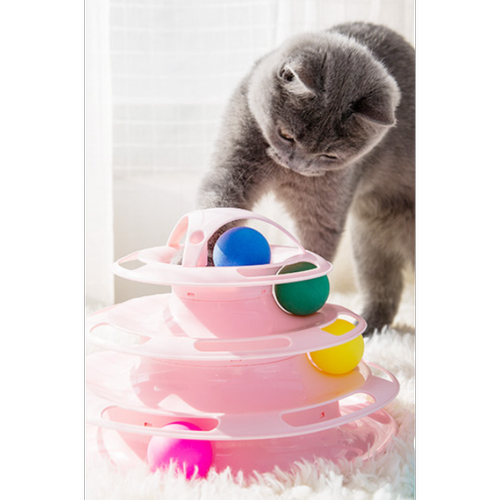 Jouet pour chien Tour jouet pour chat animal de compagnie de niveau 4 pour disque de piste chat intelligence interactive divertissement chaton jouet ballon produits d'entraînement | Jouets pour chat