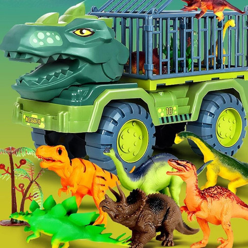 Universal - Tyrannosaurus Rex Voiture Jouet Dinosaure Transport Voiture Camion Jouet Retour Jouet avec Dinosaure Cadeau Pour L'Anniversaire D'un Garçon Voiture Jouet Moulée Sous Pression(Vert) Universal  - Camion transporteur jouet