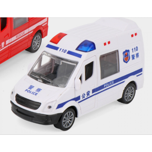 Universal Urgence incendie éducation initiation cadeau sauvetage de la ville ambulance voiture policier camion de pompiers inertie modèle de voiture jouet(blanche)