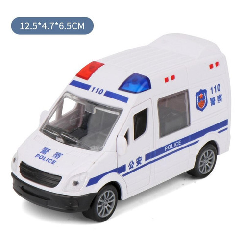 Voitures Urgence incendie éducation initiation cadeau sauvetage de la ville ambulance voiture policier camion de pompiers inertie modèle de voiture jouet(blanche)