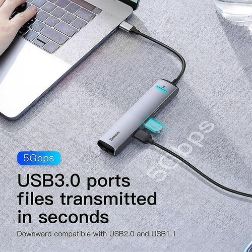 Adaptateur Secteur Universel USB C Hub Type C à HDMI RJ45 Ethernet Multi Ports USB 3.0 USB3.0 PD Power Adaptateur pour MacBook Pro