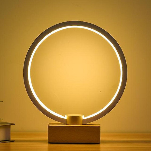 Universal - Veilleuse LED en bois intelligent Lampe de table Table de chevet blanche moderne Chambre Salon Décoration Veilleuse Base en bois (02) Universal  - Table blanche bois