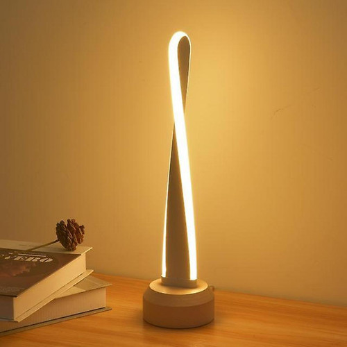 Universal - Veilleuse LED en bois intelligent Lampe de table Table de chevet blanche moderne Ideas USB Chambre Salon Décoration Veilleuse Base en bois (01) Universal  - Table basse deco
