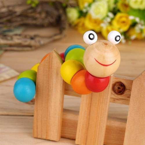 Universal - Vers à zigzag en bois perles de bois sensorielles multicolores jouets de développement Universal  - Jeux & Jouets