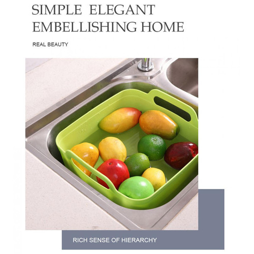 Universal Évier de cuisine en plastique Panier portable à fruits et légumes Organisateur de rangement de lave-vaisselle Etagère simple Accessoires de cuisine | Panier à sac