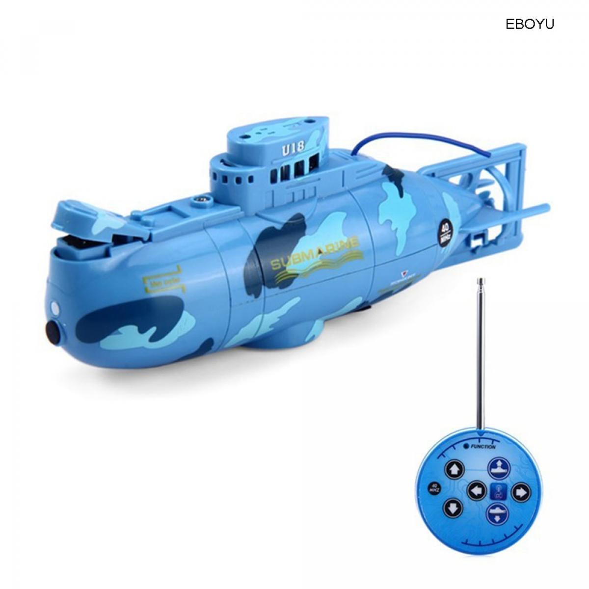 Bateaux RC Universal Vitesse radio télécommande sous-marin électrique mini sous-marin RC jouets pour enfants | sous-marin RC | micro-sous-marin de plongée mécanisme de contrôle jouets sous-marins(Bleu)
