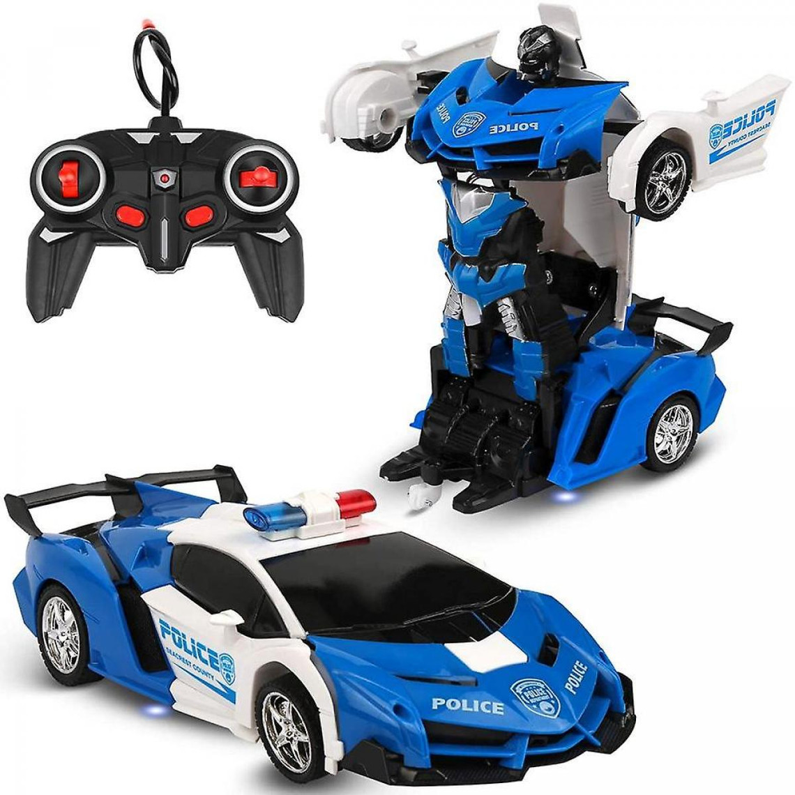 Voiture télécommandée rotation à 360 ° une clé de déformation transformateur radiocommandé jouet pour enfants jouet pour voiture frein rechargeable 