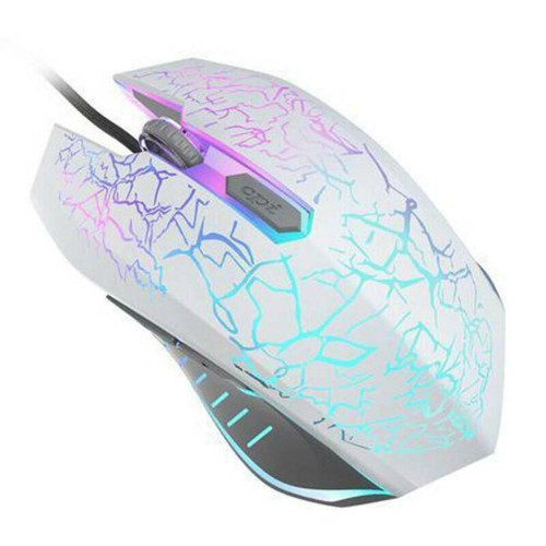 Universal - (White) Gaming Mouse Wired 800,1200,1600,2400 DPI Ergonomic Gamer Mice LED Backlit PC Universal  - Souris