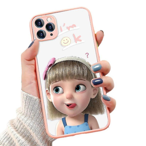 Universal - Yh-Funny Girl Peeted Phone Case pour iPhone 12 Pro Max All-inclusion Case de téléphone (O139 Pink) Universal - Coque iphone 5, 5S Accessoires et consommables